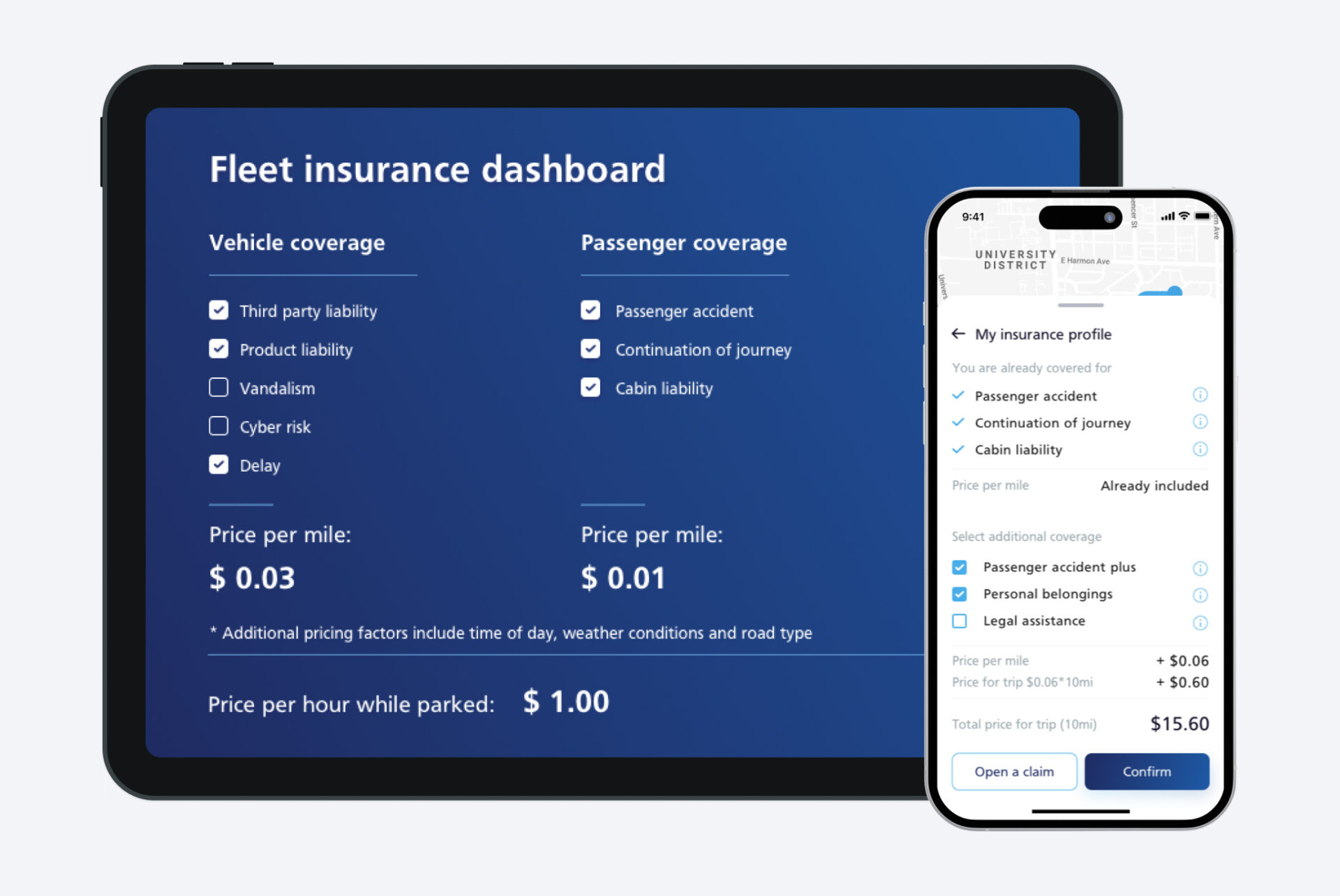 HMI & Mobile App Design Concept for a Usage-Based Insurance Solution