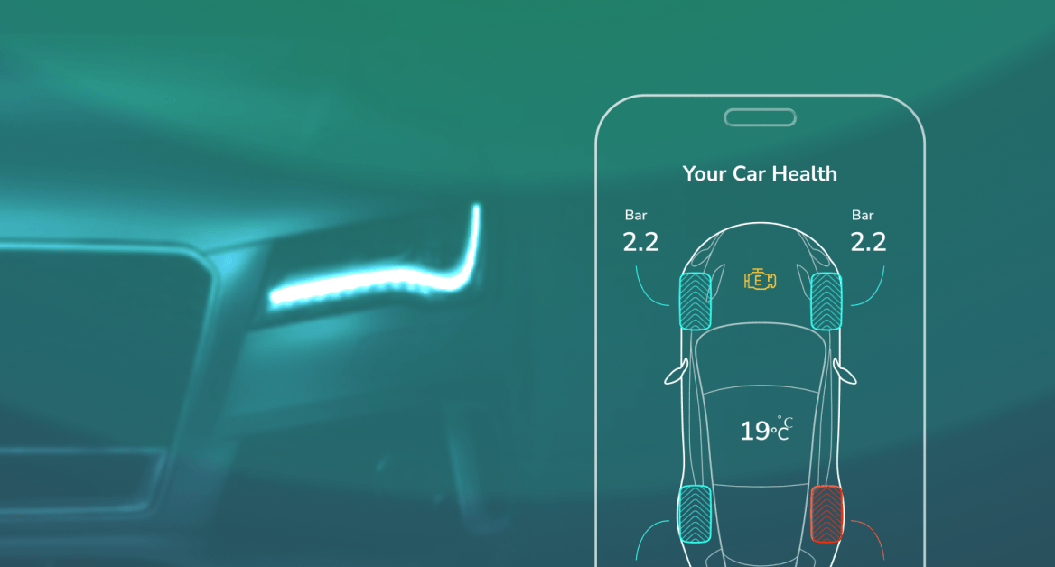 Connected car app concept Connected car app concept