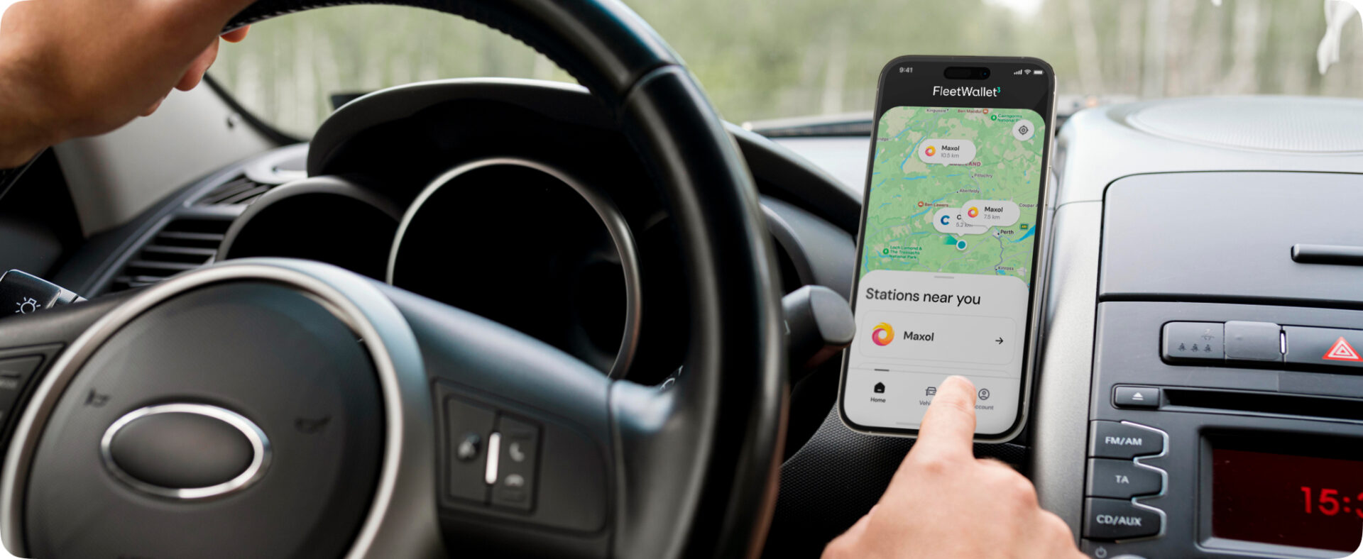 Fleet wallet navigation to the gas station Fleet wallet navigation to the gas station photo