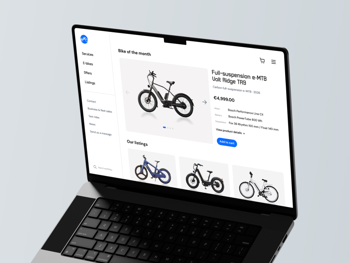 e-Commerce paltform for selling e-bikes